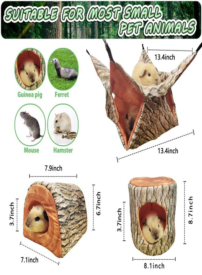 EAEDMY Guinea Pig, Rat & Ferret Tree Hole Bed and Hammock Tunnel, Parrot Bird Hideout and Soft Bed - Image 5